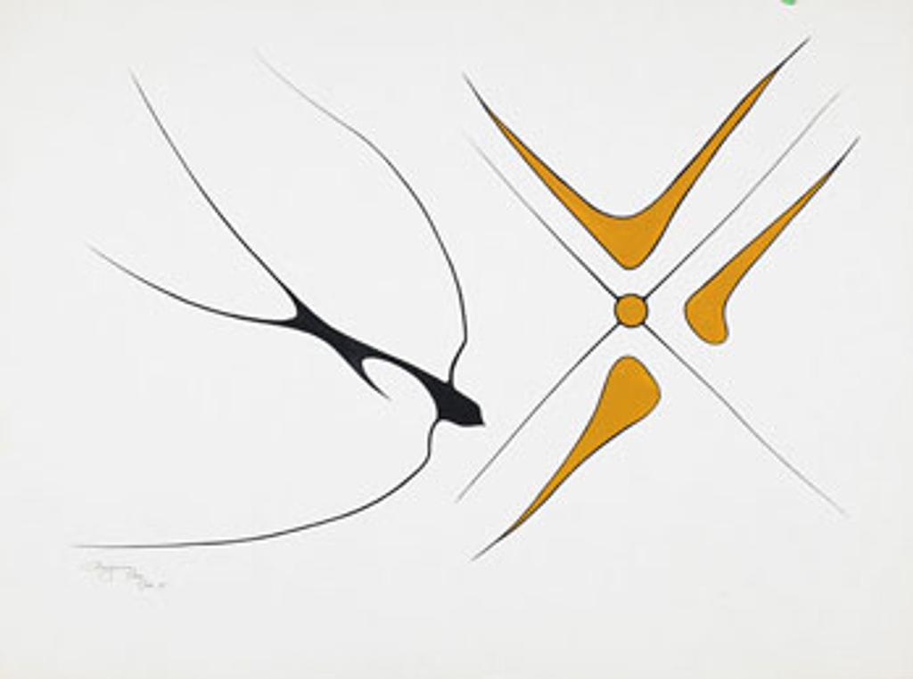 Benjamin Chee Chee (1944-1977) - Swallow and Sun