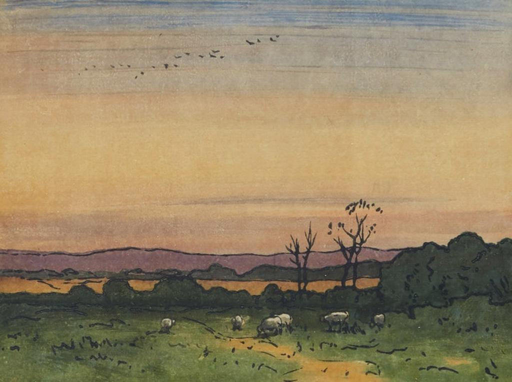 Elizabeth Christie Austen Brown (1869-1942) - Grazing Sheep