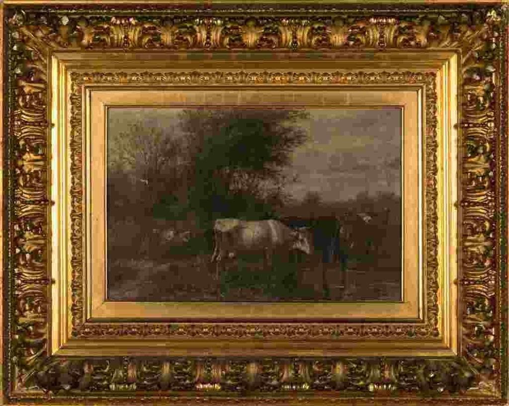 George Riecke (1848-1930) - Untitled (Cattle Watering)