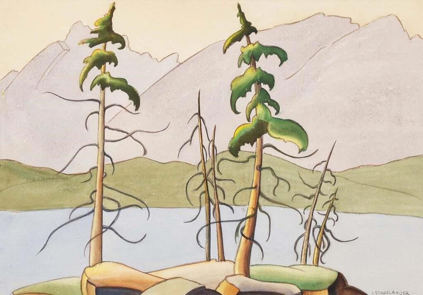 Isabel Stadelbauer (1909-2004) - Trees Near Massive; 1943