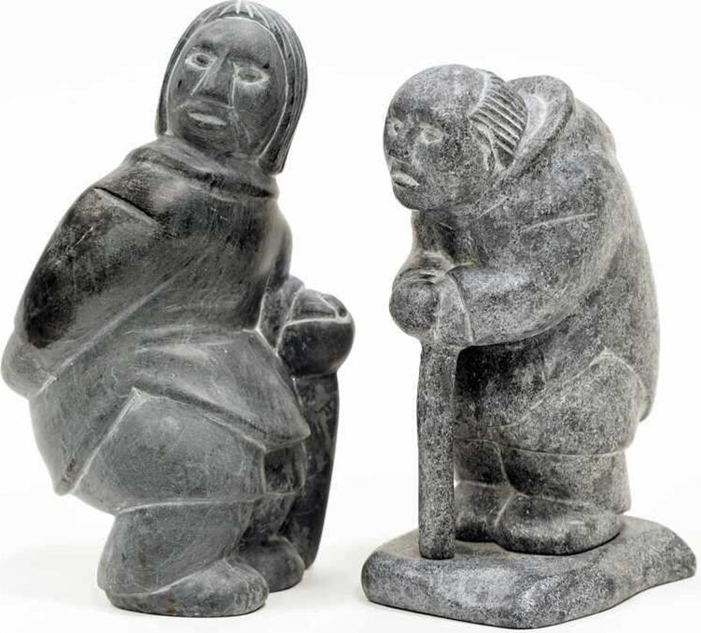 Johnny Iquliq (1966-1996) - Two Figures (Woman And Old Man); 1991