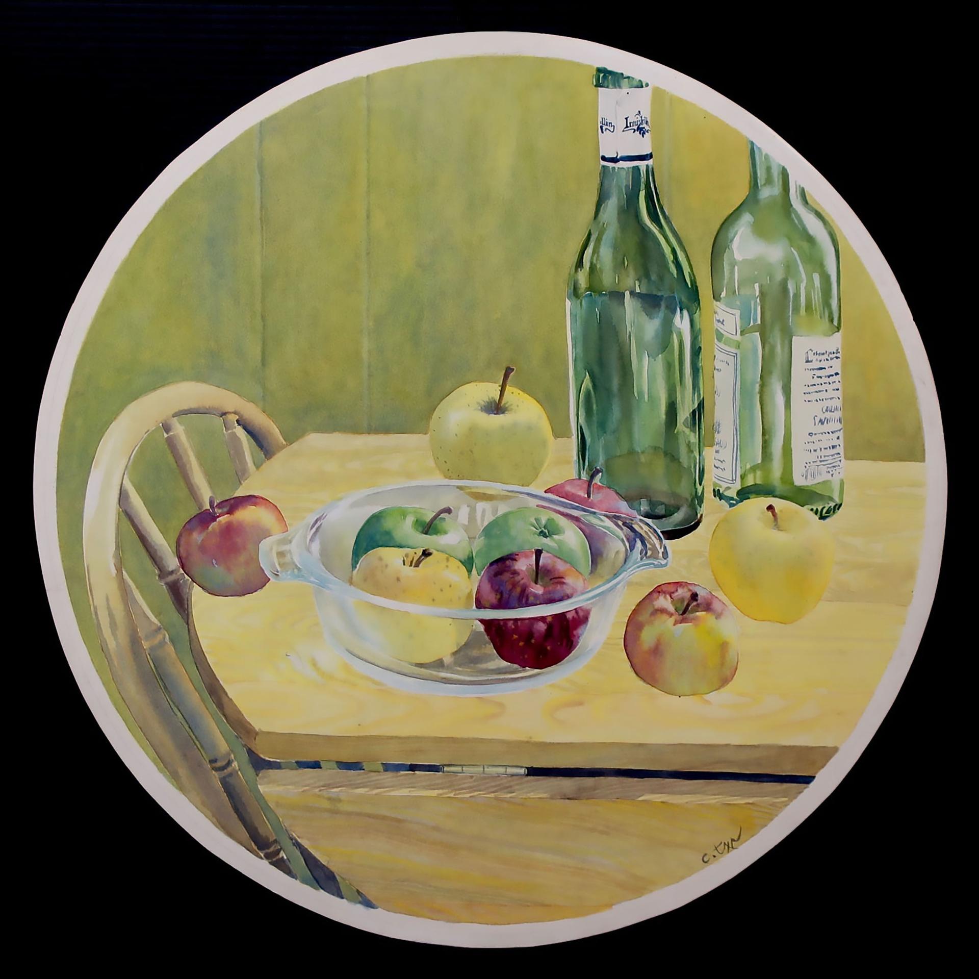 Chinkok Tan - Still Life (Apples & Bottles)