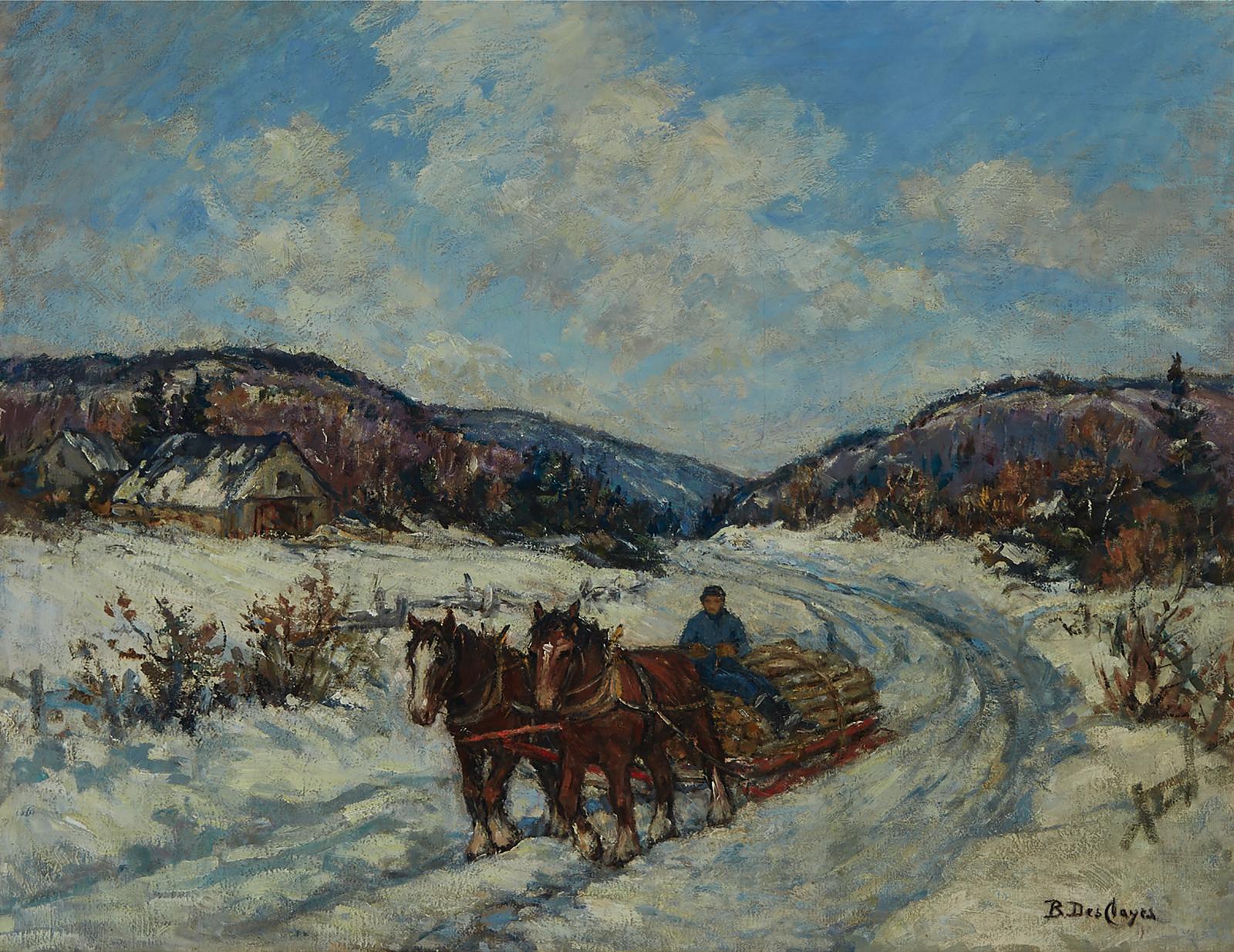 Berthe Des Clayes (1877-1968) - Hauling Logs