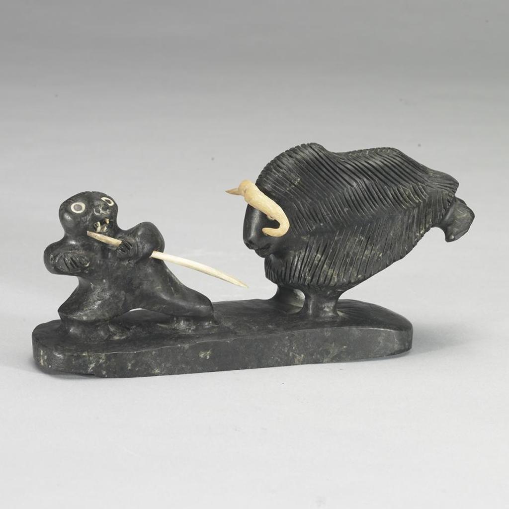 Judas Ullulaq (1937-1998) - Hunter And Musk Ox
