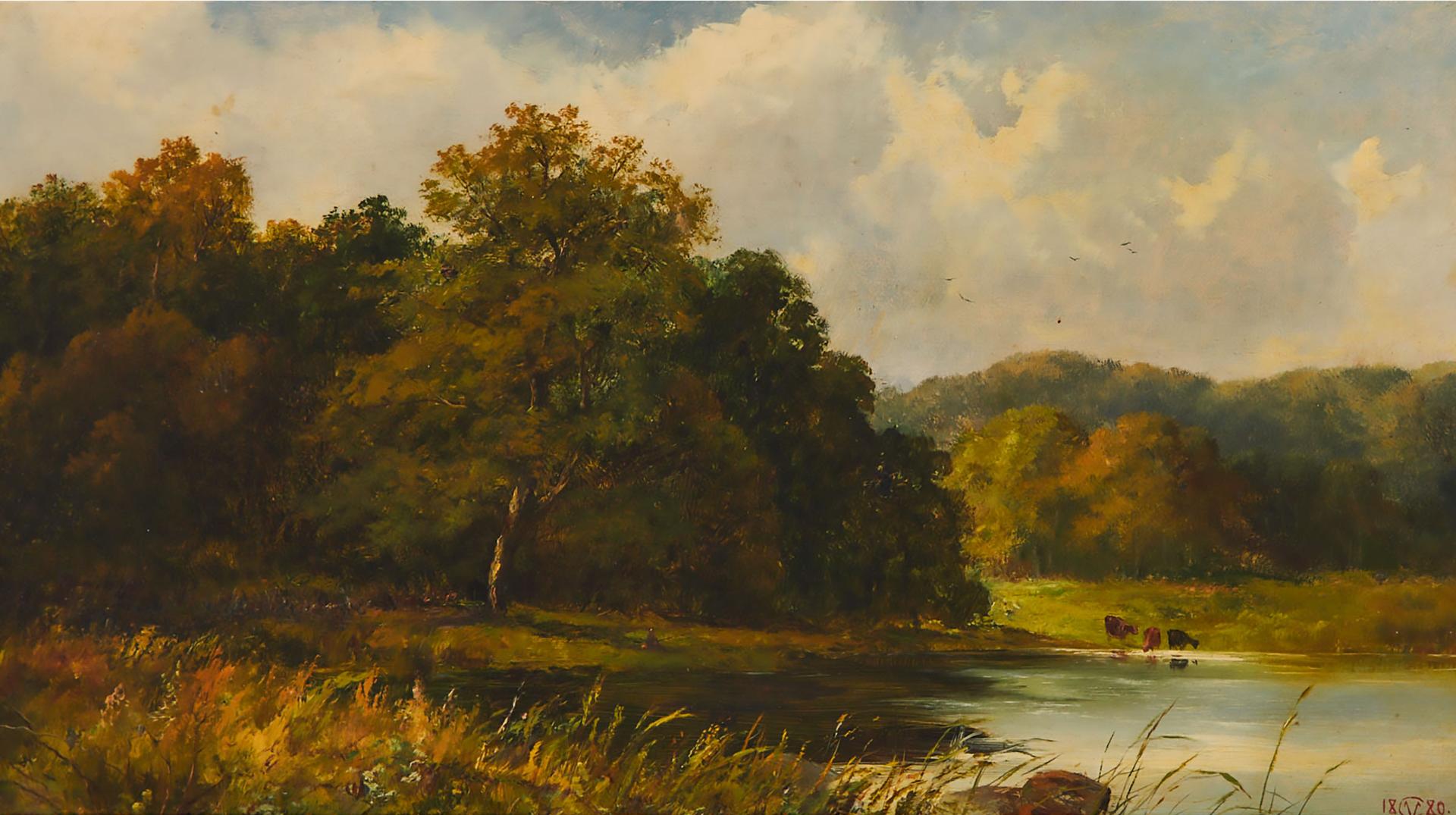 George Vicat Cole (1833-1893) - On The River Arun, 1880