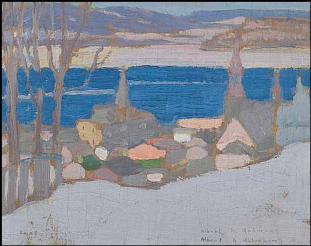 Albert Henry Robinson (1881-1956) - A Quebec Village in Winter on the St. Lawrence River