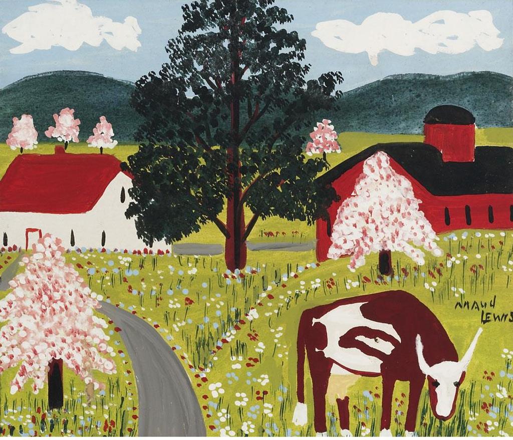Maud Kathleen Lewis (1903-1970) - Cow Grazing