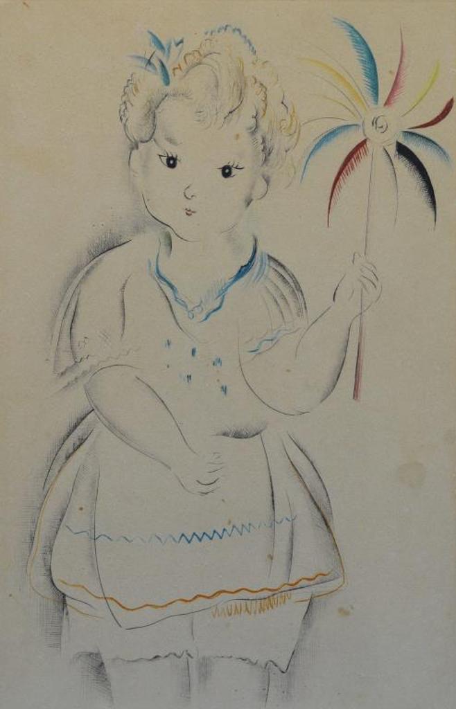 Mily Possoz (1889-1967) - Girl Holding a Windmill