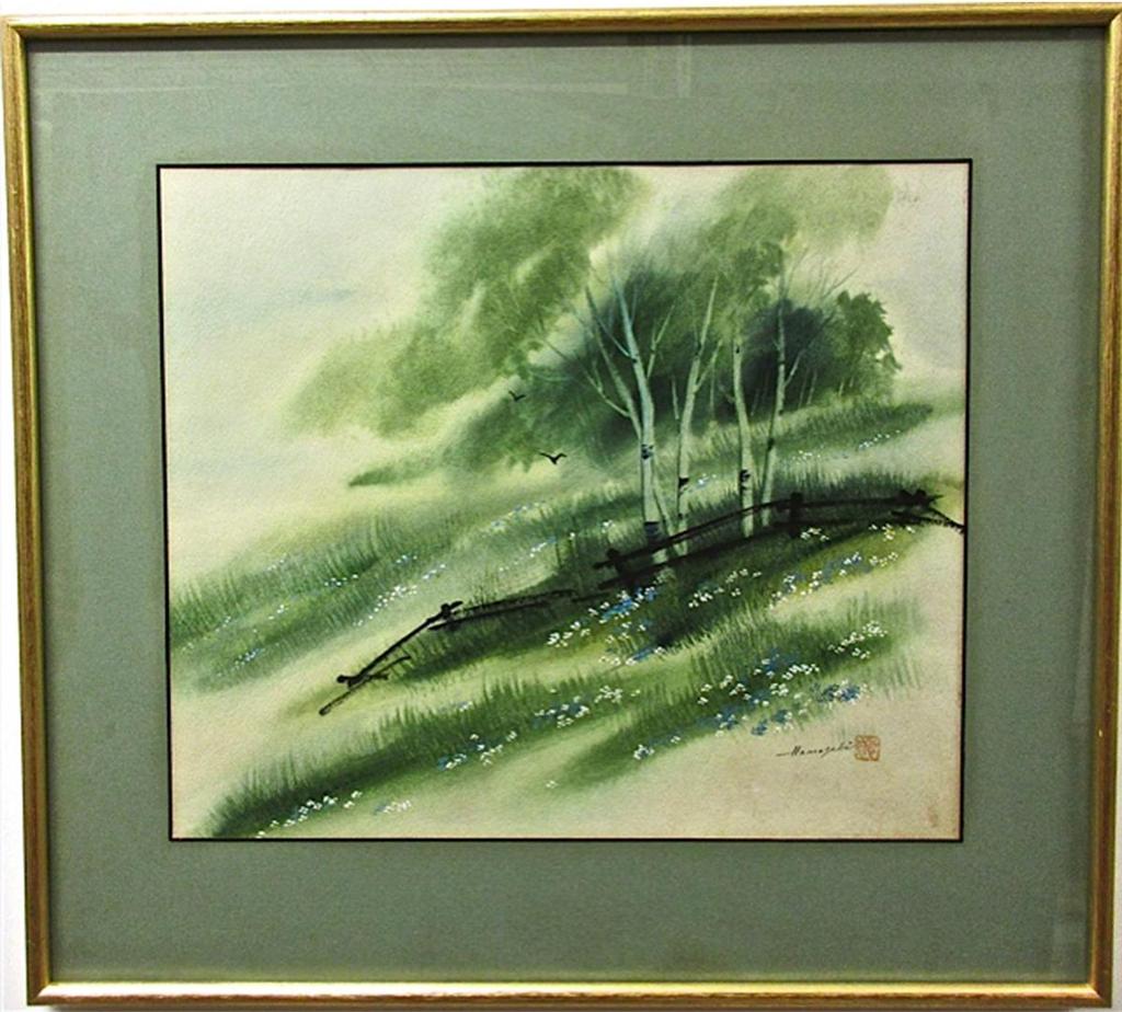 Kazuo Hamasaki (1925-2005) - Landscape With Old Rail Fence