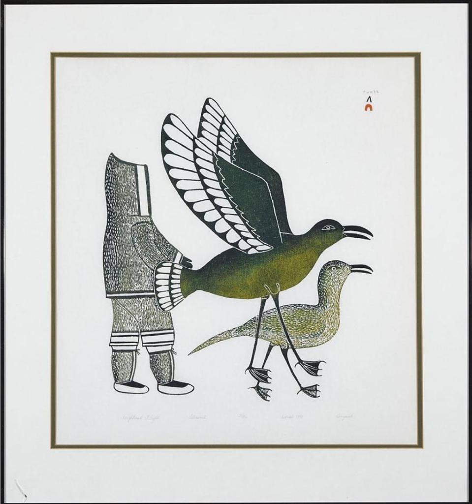 Kenojuak Ashevak (1927-2013) - Frightened Flight