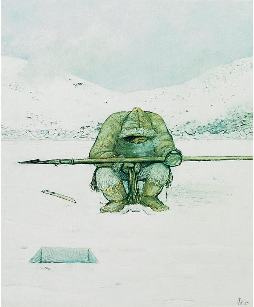 William Kurelek (1927-1977) - Untitled (Hunter Waiting At Breathing Hole)