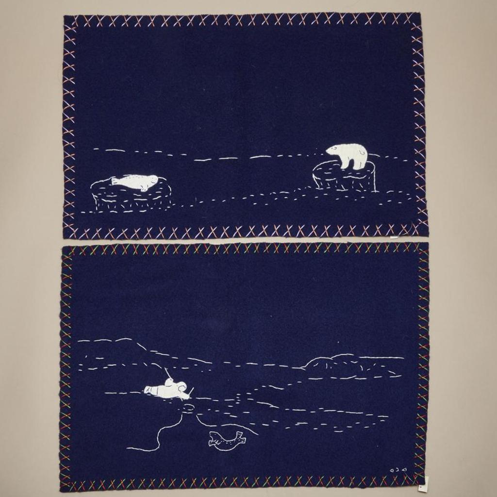 Atooa - Two Untitled (Hunting Through Ice; Polar Bear And Seal On Ice Floes)