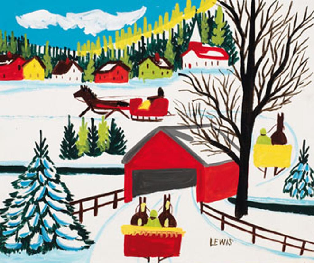 Maud Kathleen Lewis (1903-1970) - Covered Bridge in Winter