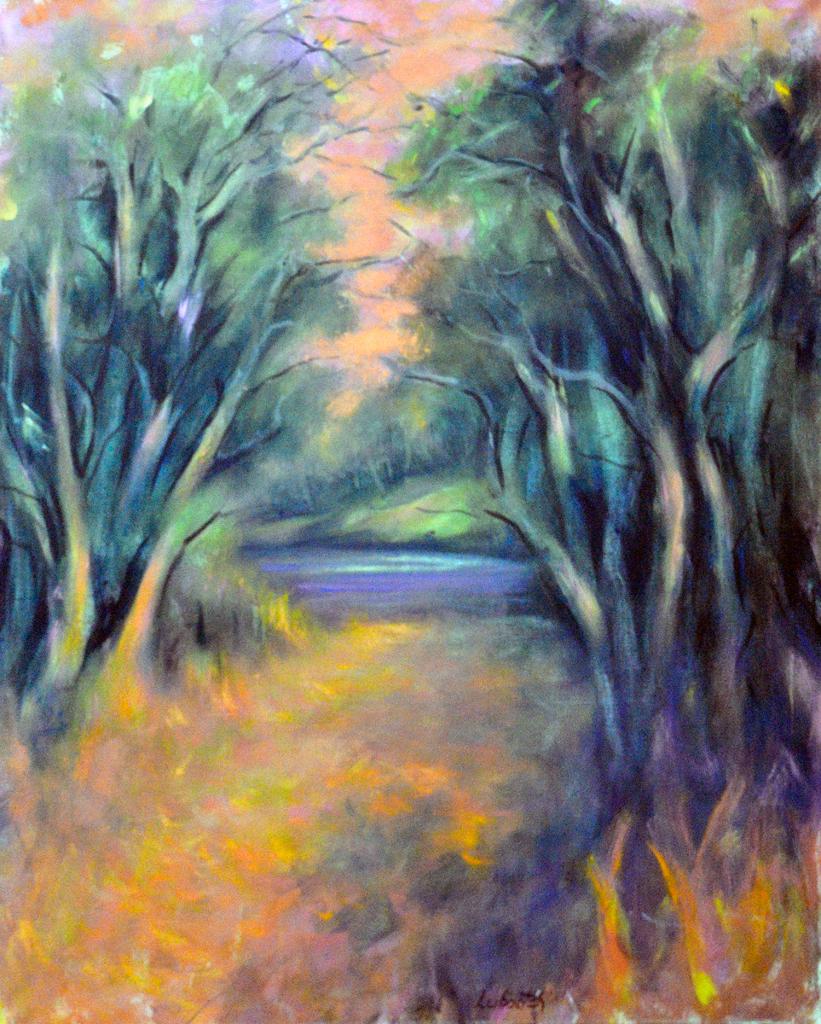 Norman Leibovitch (1913-2002) - Pond in the forest at dawn