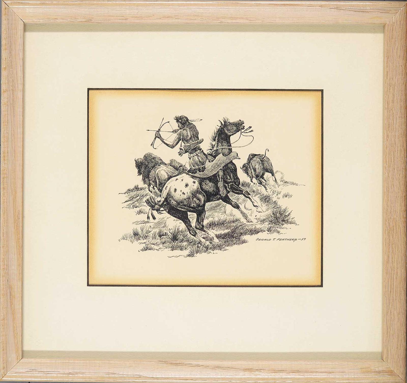 Gerald T. Tailfeathers (1925-1975) - Untitled - The Hunt