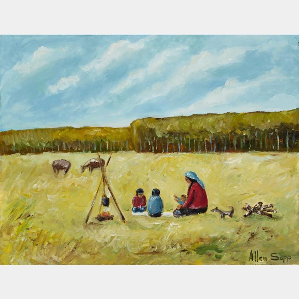 Allen Fredrick Sapp (1929-2015) - Family Seated Around The Fire