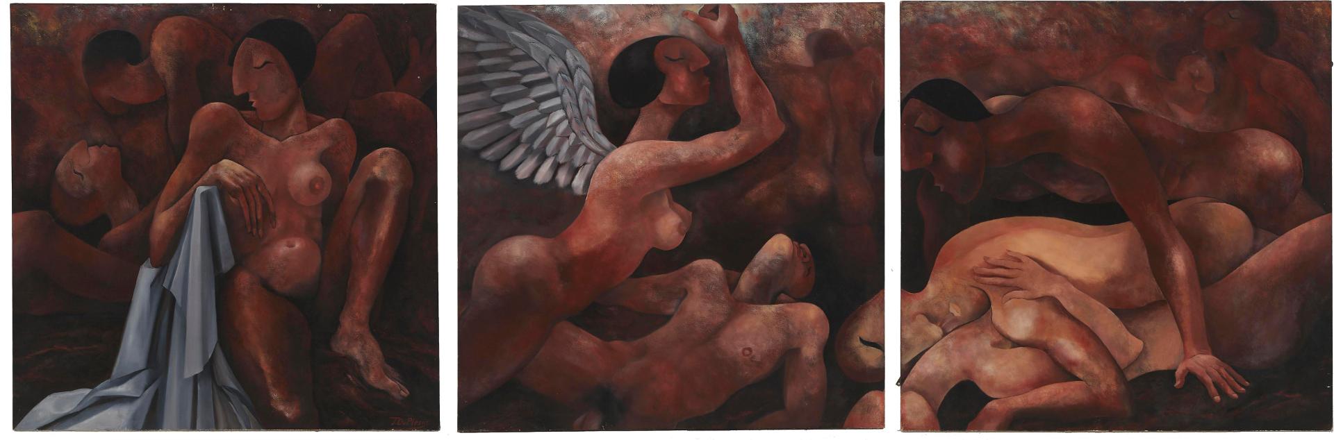 Johannes Du Plessis - Bacchanalian Revel (Triptych), 1948