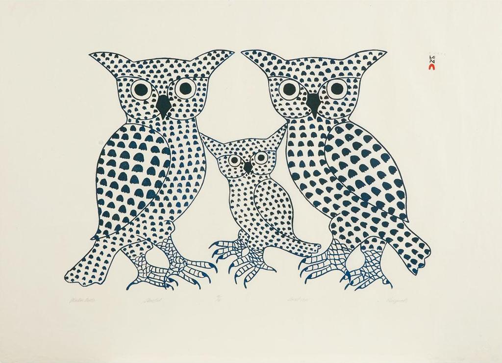 Kenojuak Ashevak (1927-2013) - Winter Owls