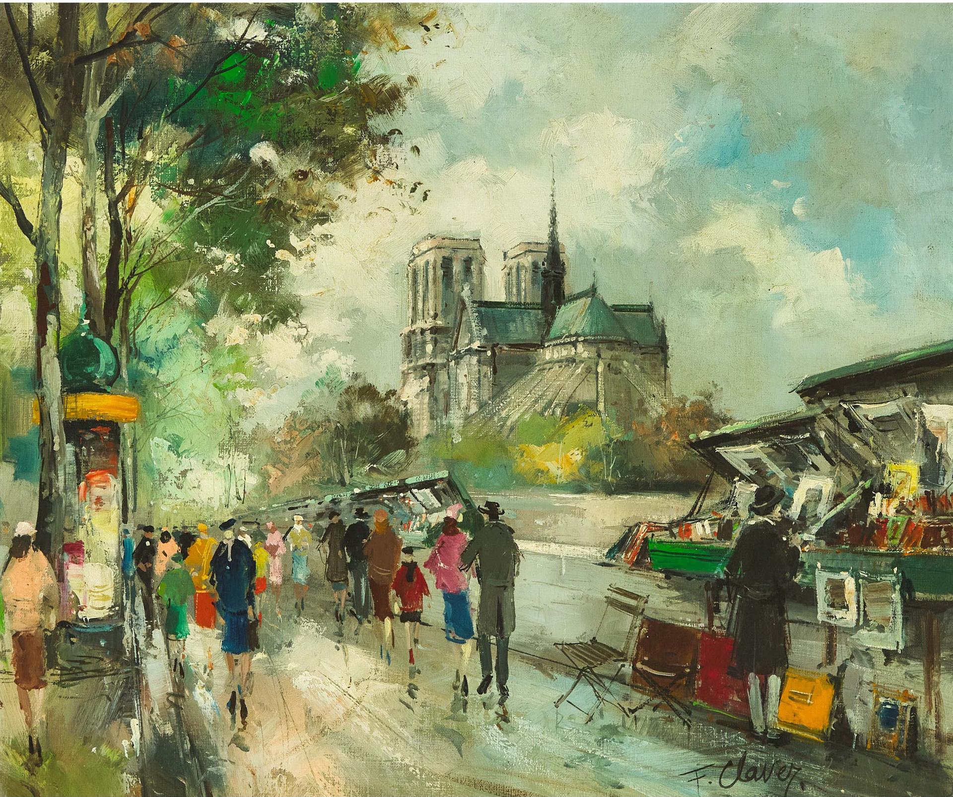 Francois Claver - Bouquinistes À Notre Dame