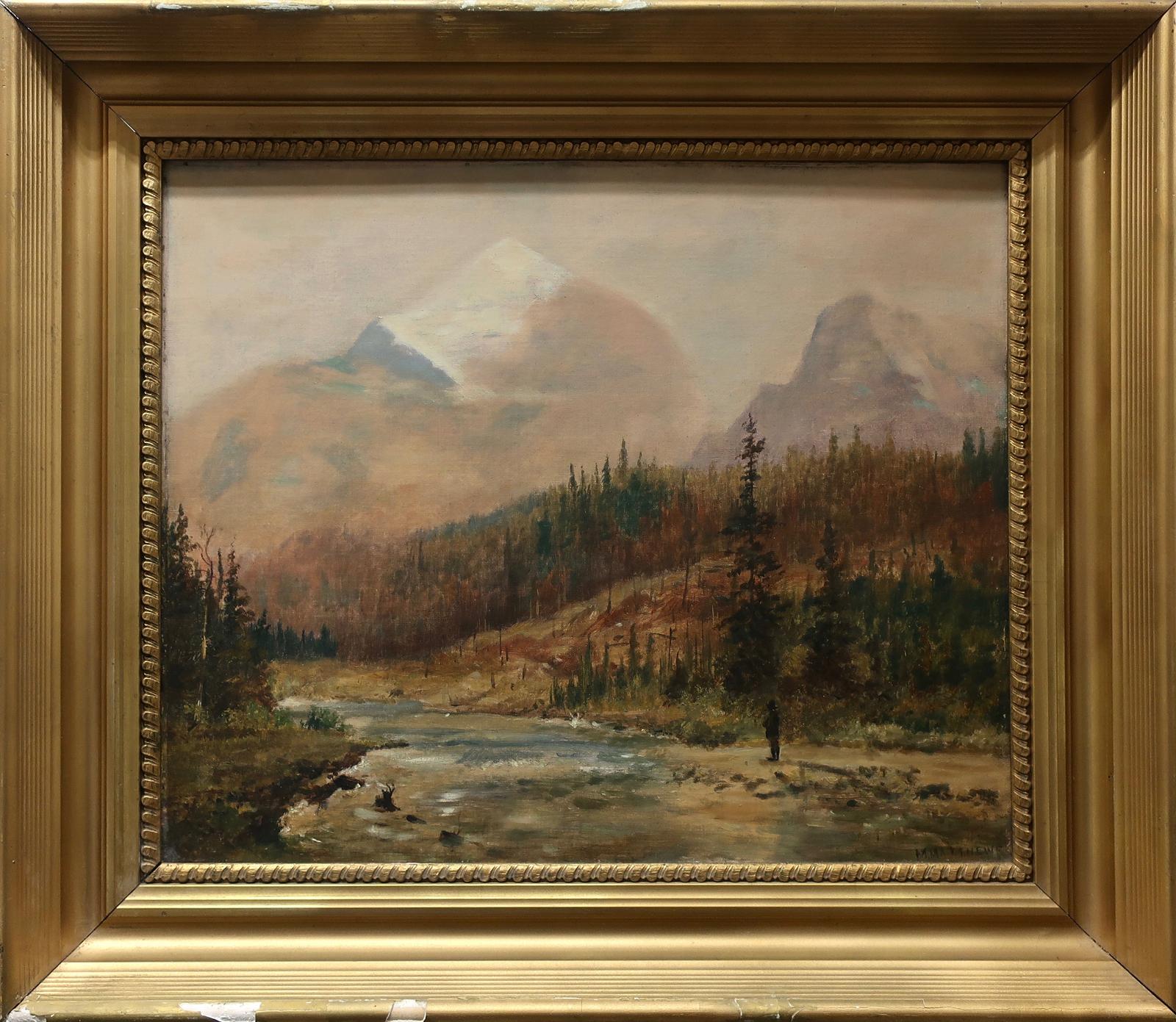 Marmaduke Matthews (1837-1913) - Man Standng By Shallow River