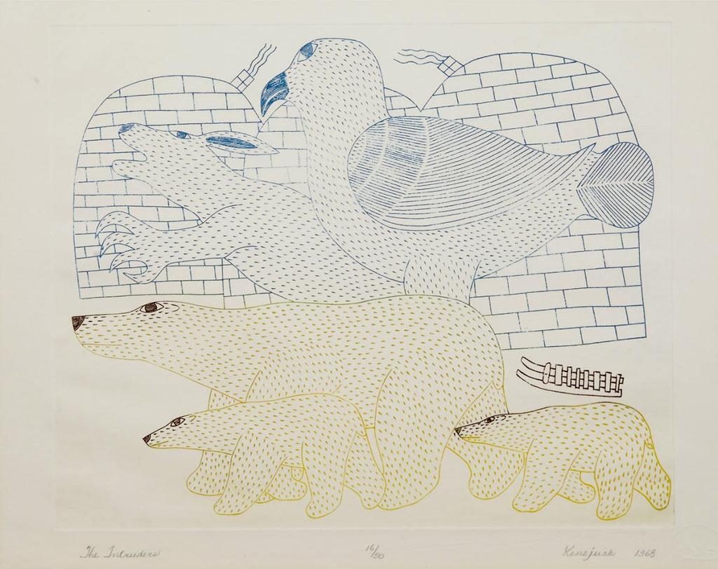 Kenojuak Ashevak (1927-2013) - The Intruders