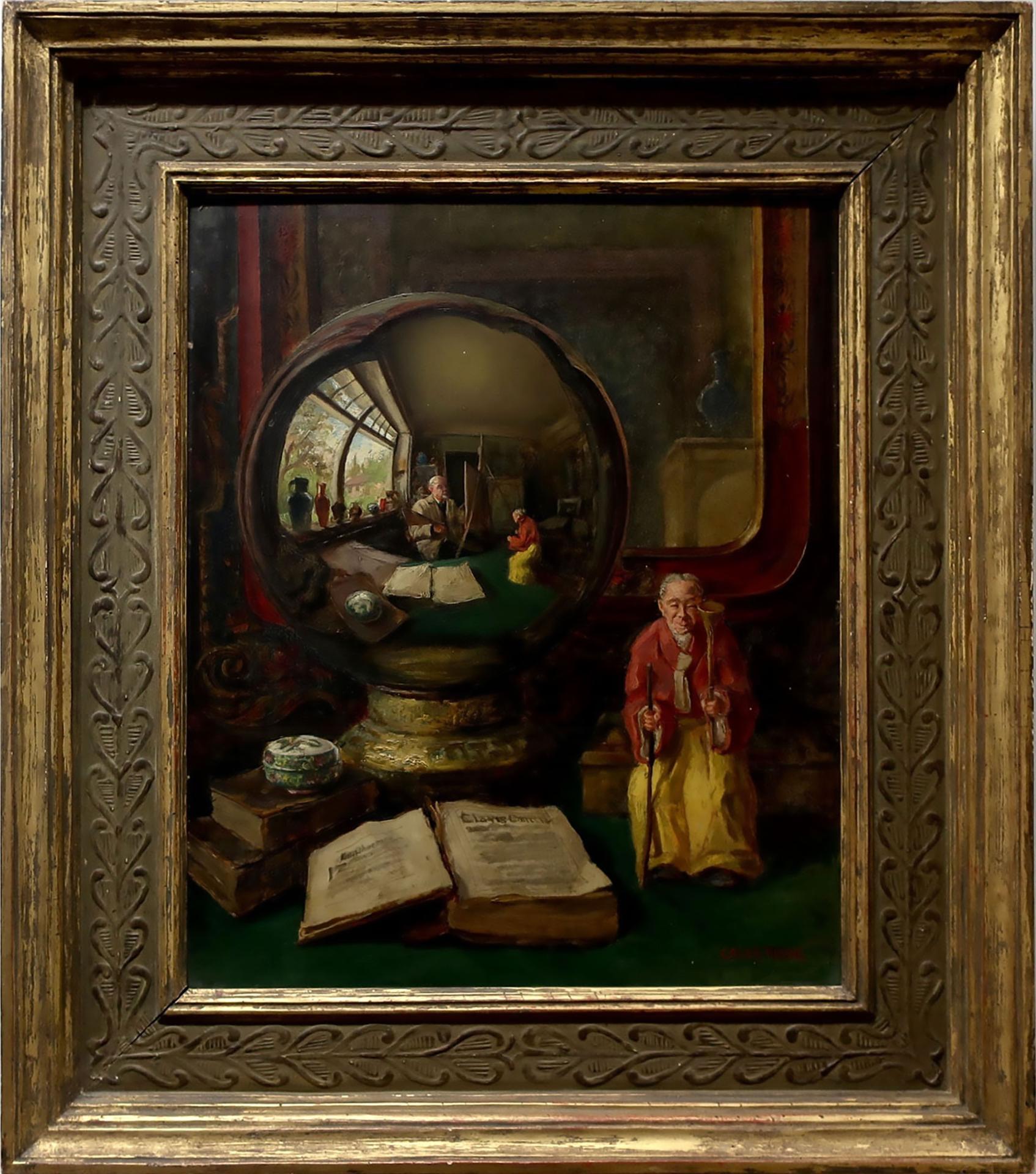 Caleb Keene (1862-1954) - Untitled (Reflection Of The Artist At Work)