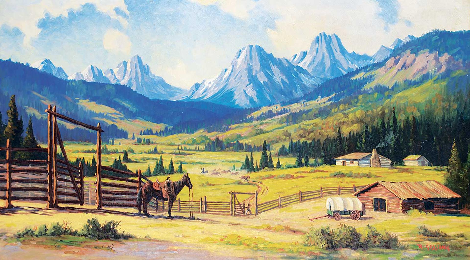 Roland Gissing (1895-1967) - Untitled - Ranch in the Foothills