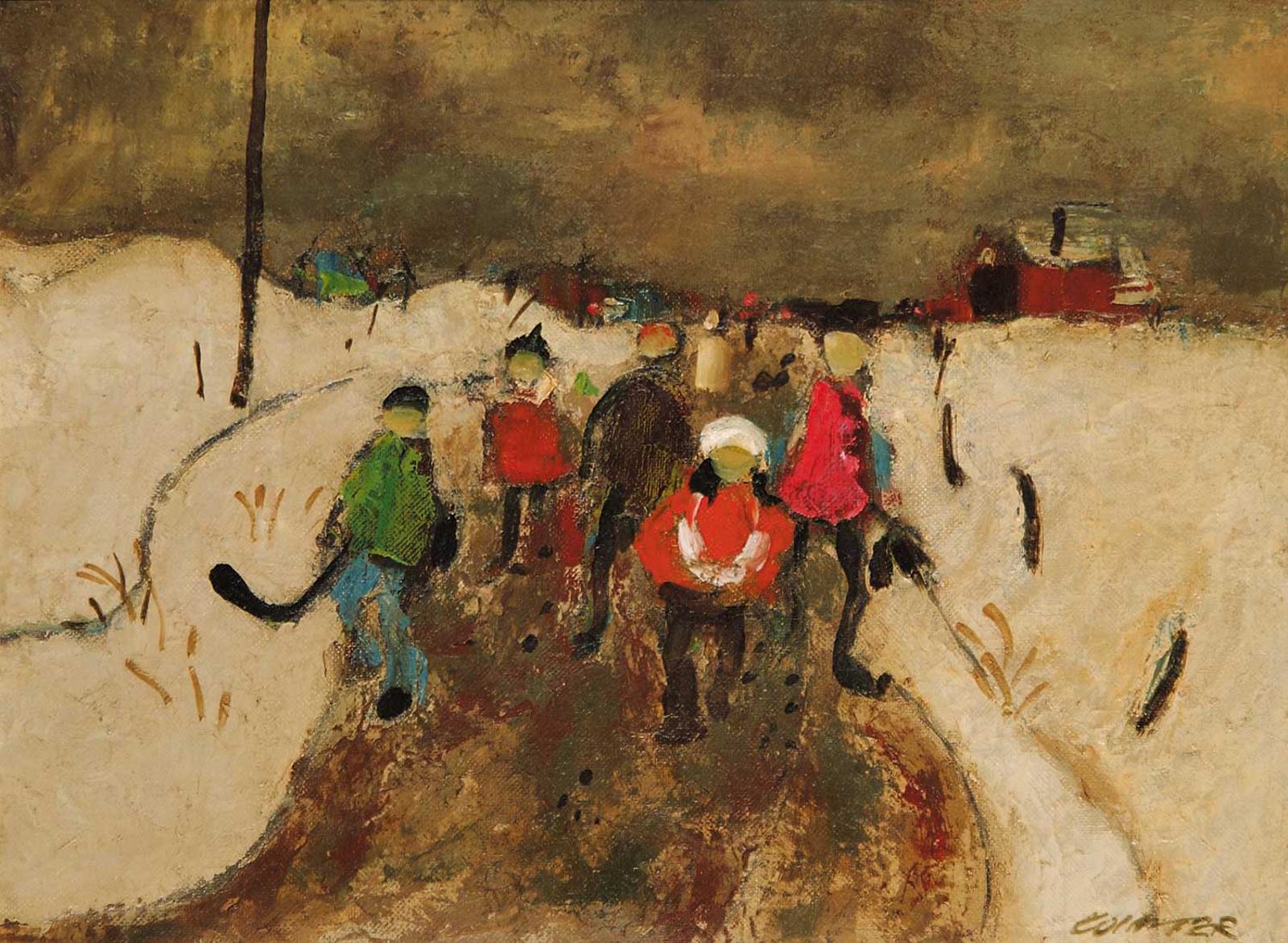 William Arthur Winter (1909-1996) - Skating Kids