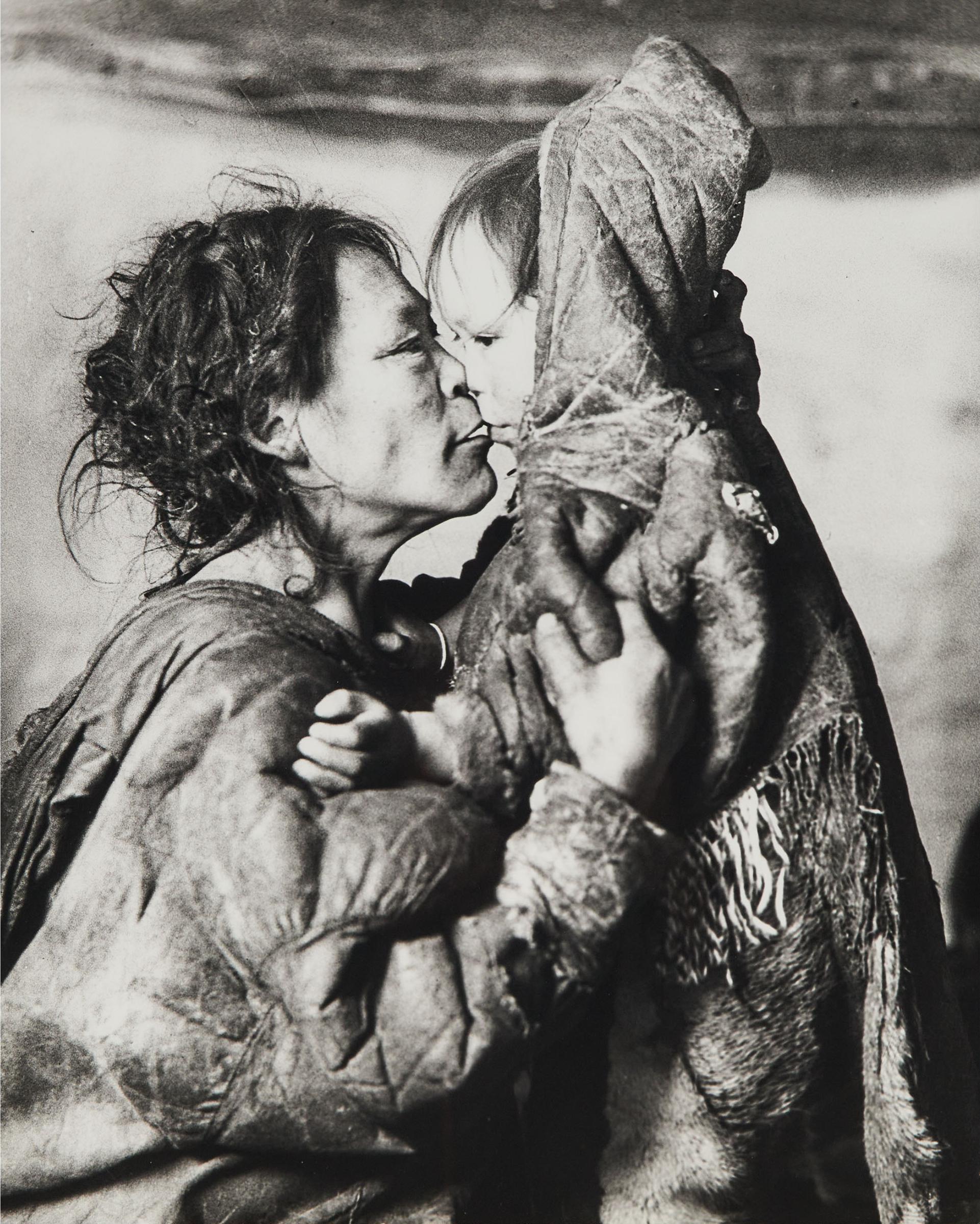 Richard Harrington (1911-2005) - Padlei Inuit Mother Caresses Her Child At 'starvation Camp' Inside Their Igloo, 1950