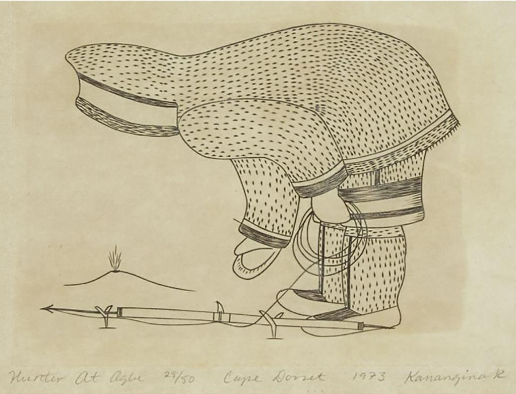 Kananginak Pootoogook (1935-2010) - Hunter At Aglu