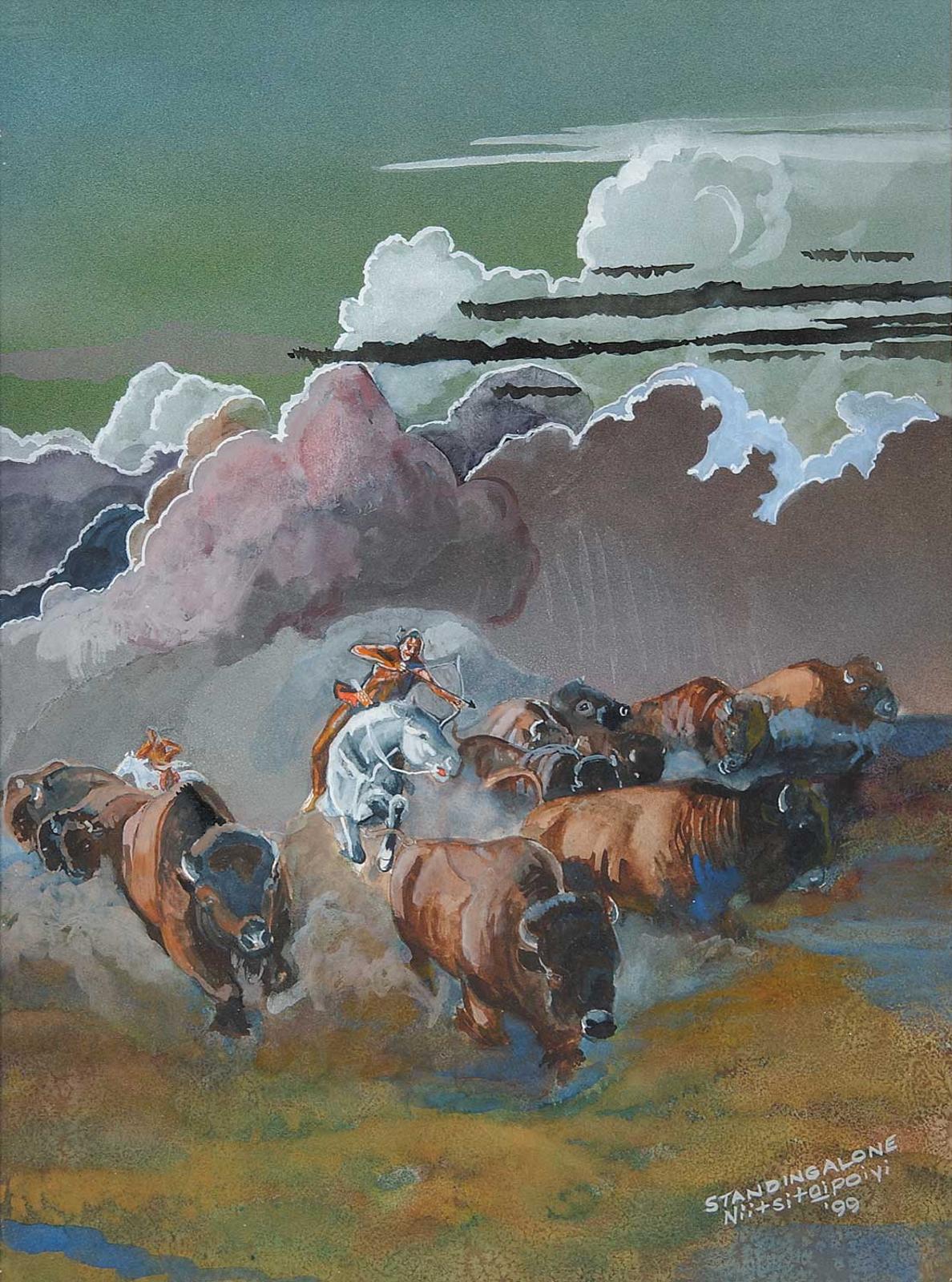 Henry [Niitsitaipoiyi] Standing Alone (1935-2010) - Buffalo Hunt