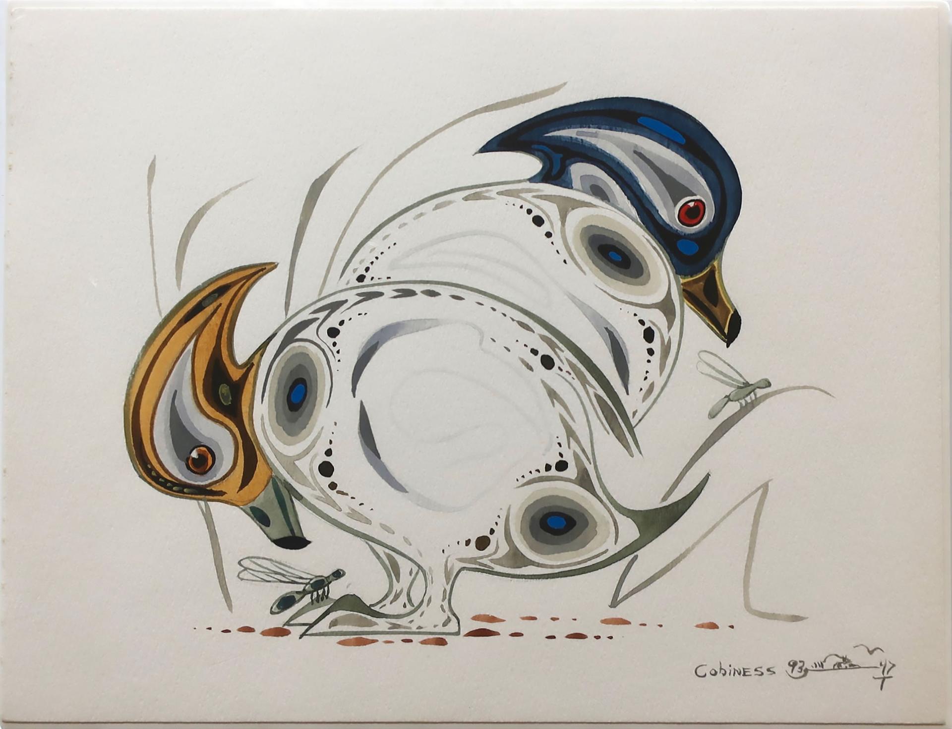 Eddy Cobiness (1933-1996) - Untitled (Ducks And Dragonflies)