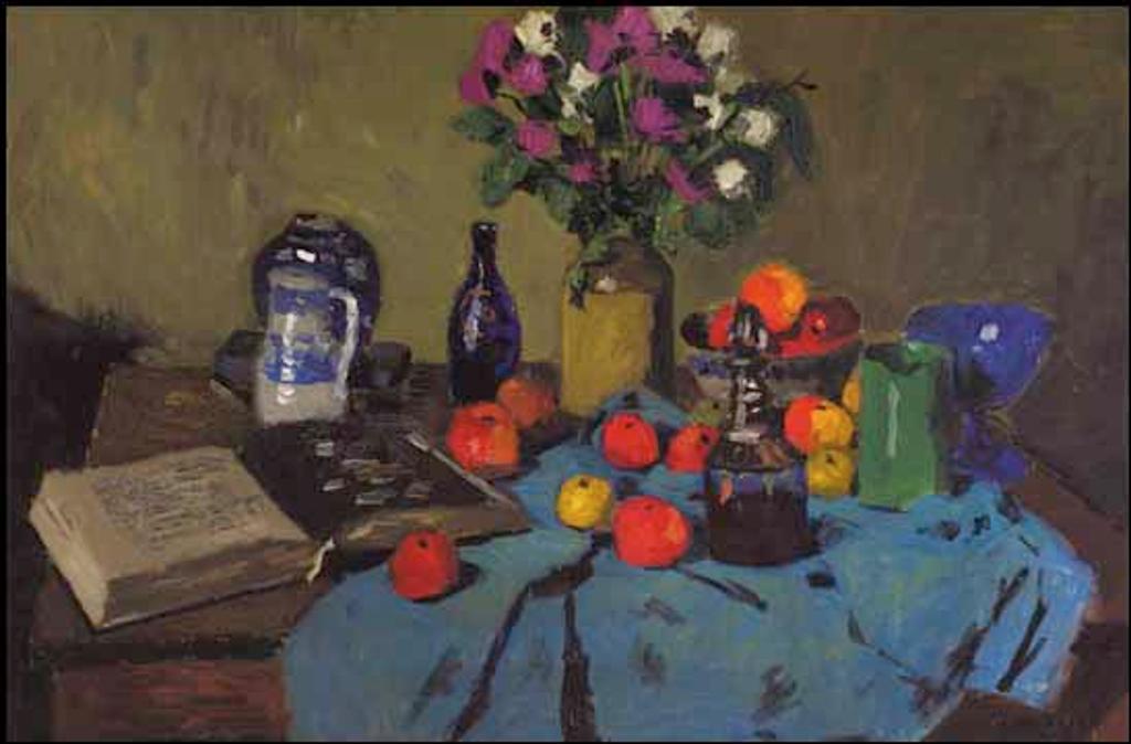 William Goodridge Roberts (1921-2001) - Still Life on a Green Tablecloth