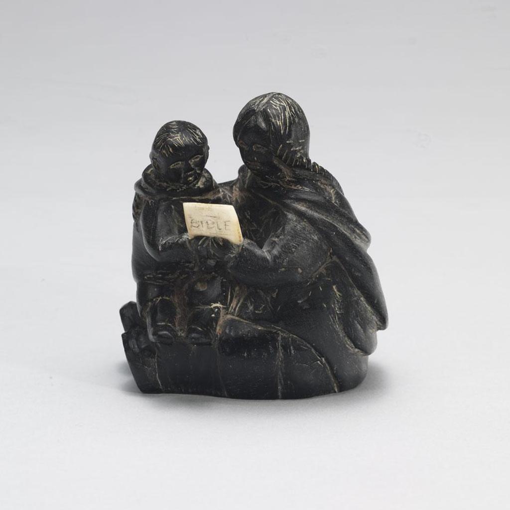 Ennutsiak (1896-1967) - Mother And Child Reading A Bible