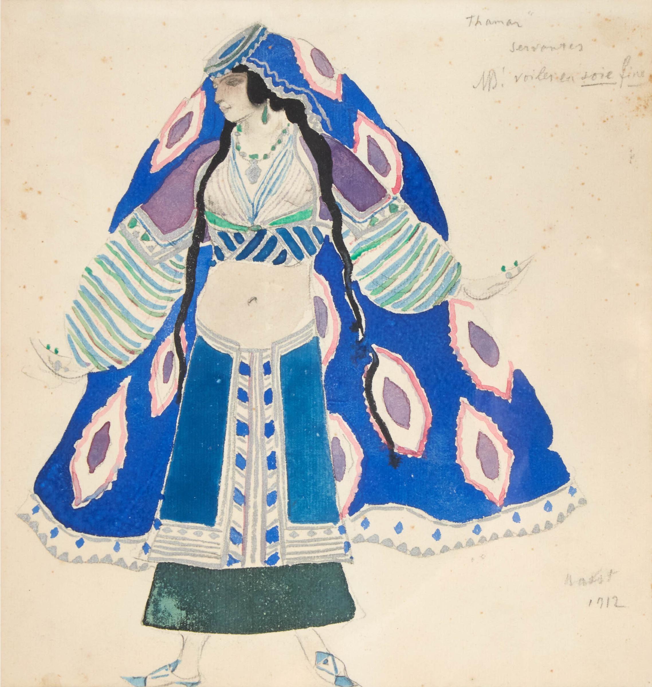 Léon Bakst - Costume Design For A Servant In Thamar, 1912