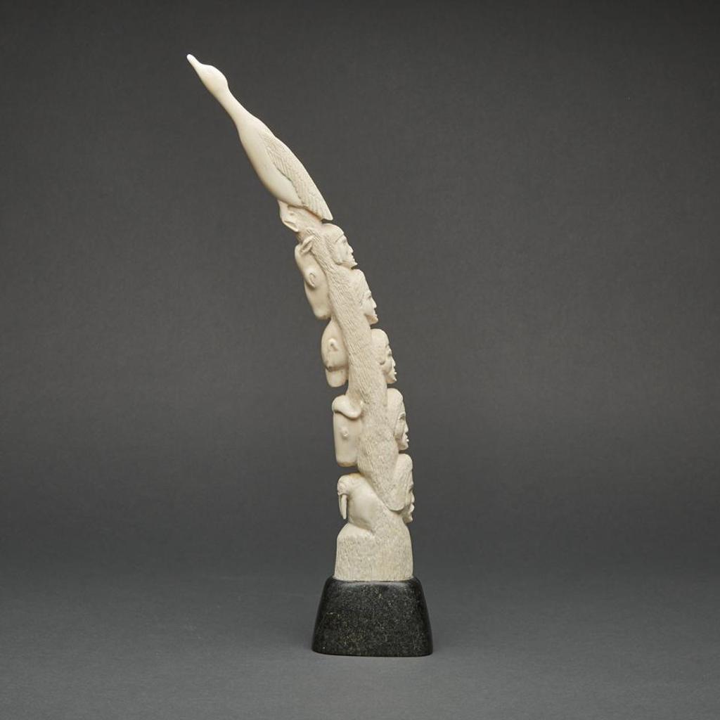 Pierre Karlik (1931-2013) - Relief Carved Faces And Animal Totem