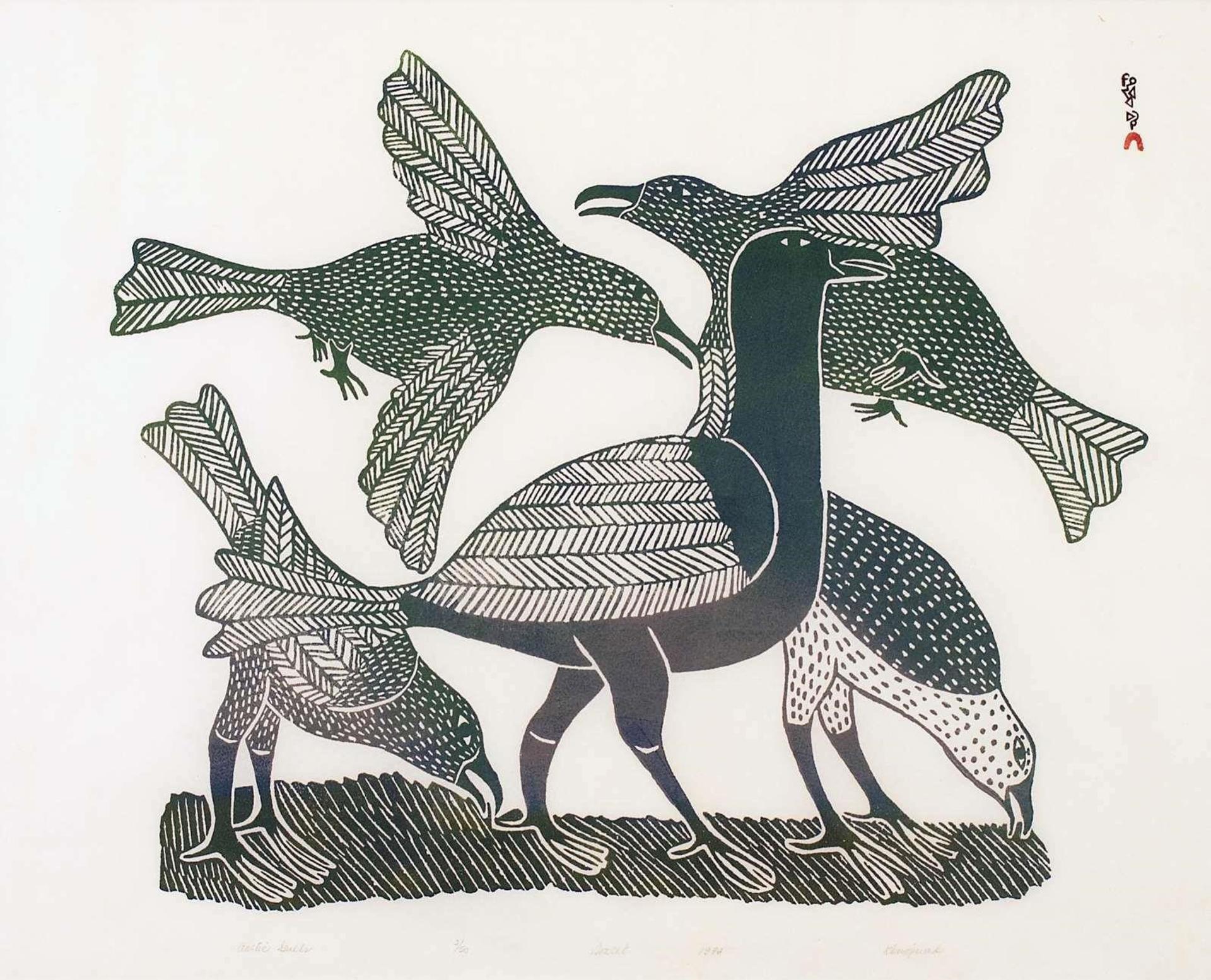 Kenojuak Ashevak (1927-2013) - Arctic Gulls; 1972