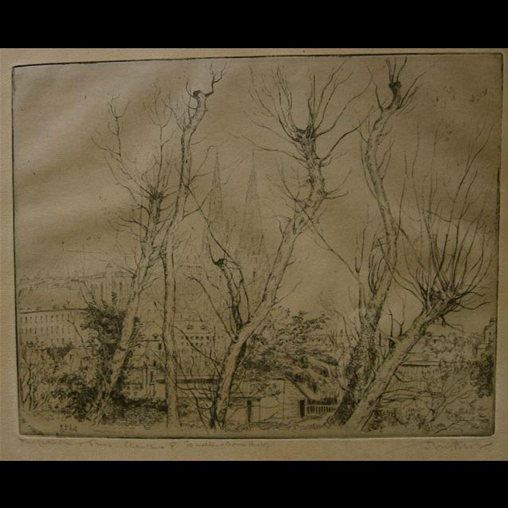 Robert Wakeham Pilot (1898-1967) - The Cathedral And Trees: Chartres