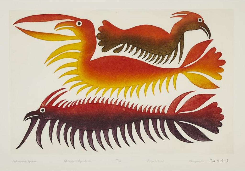 Kenojuak Ashevak (1927-2013) - Submerged Spirits