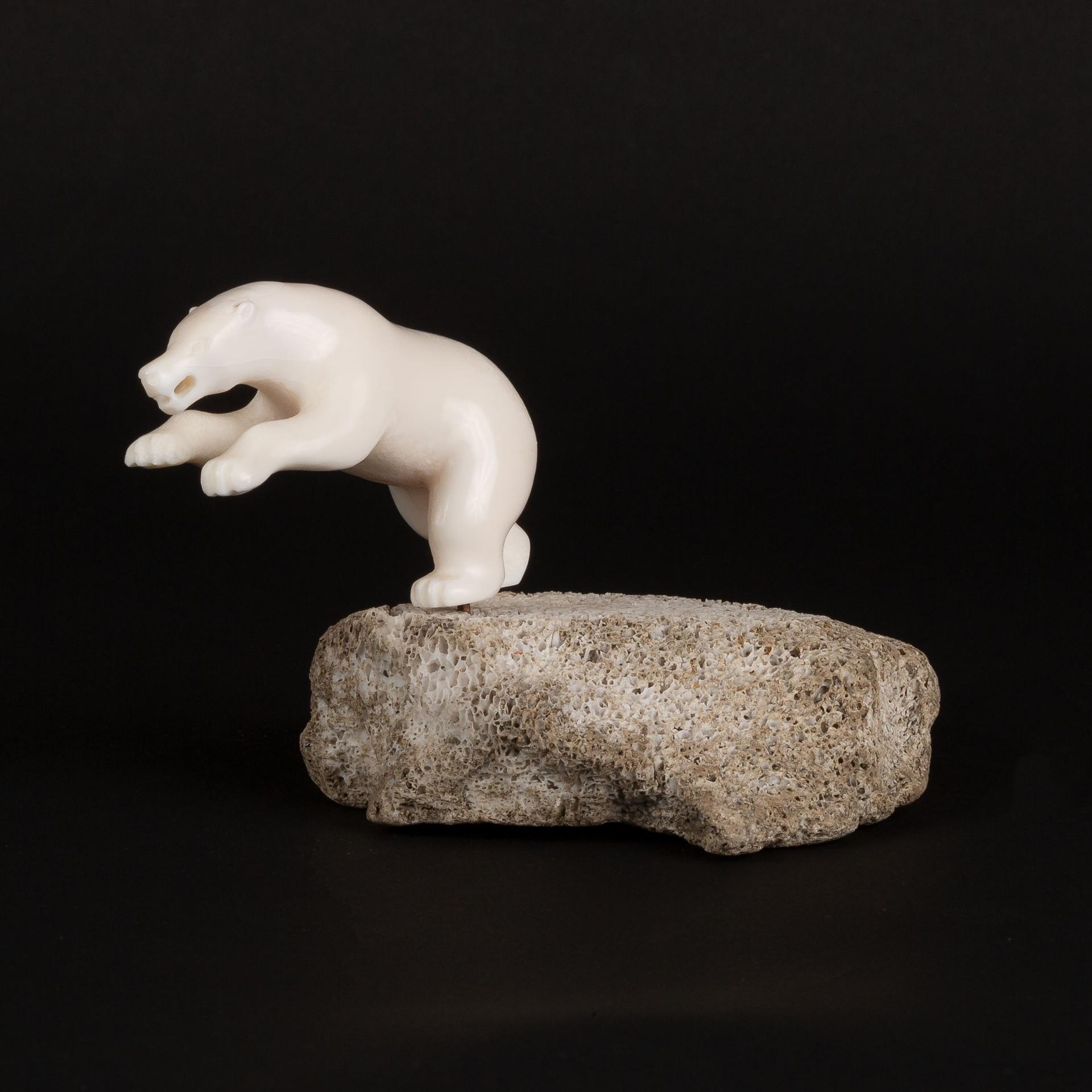 Henry Napartuk (1932-1985) - Bear Lunging At Prey