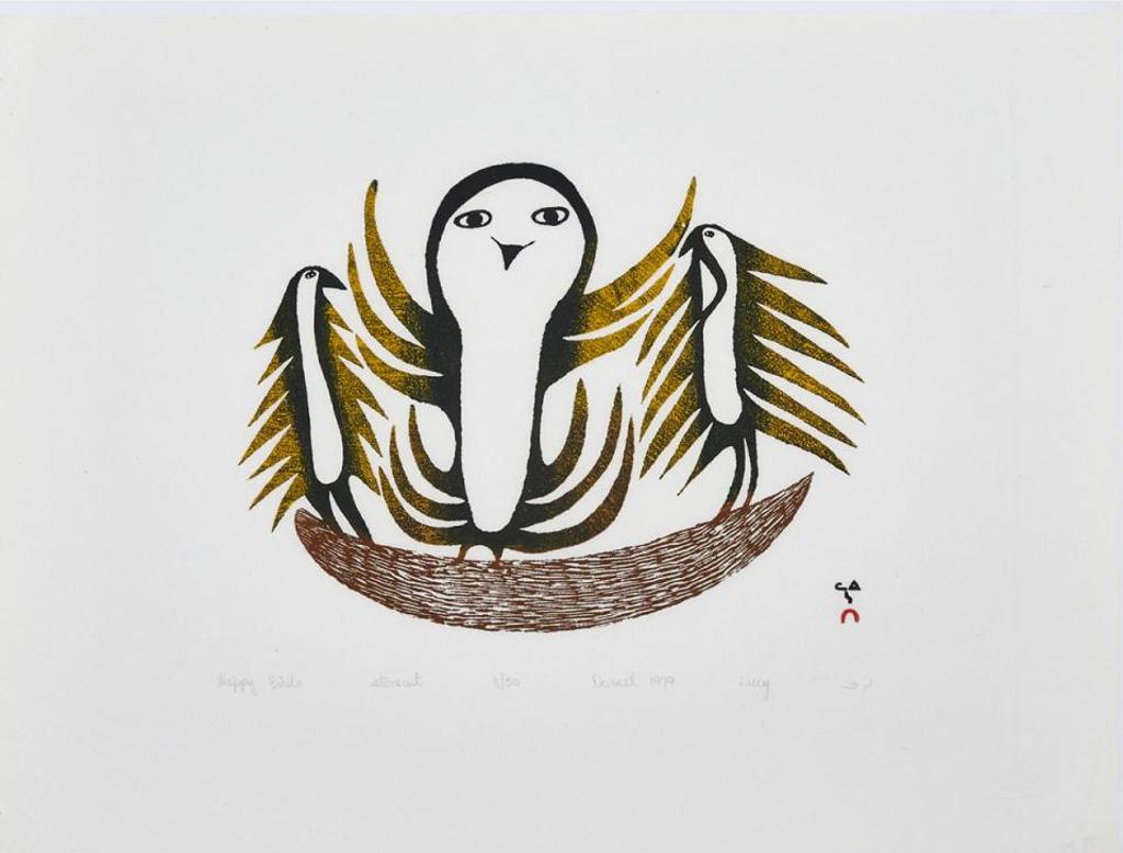 Lucy Qinnuayuak (1915-1982) - Happy Birds