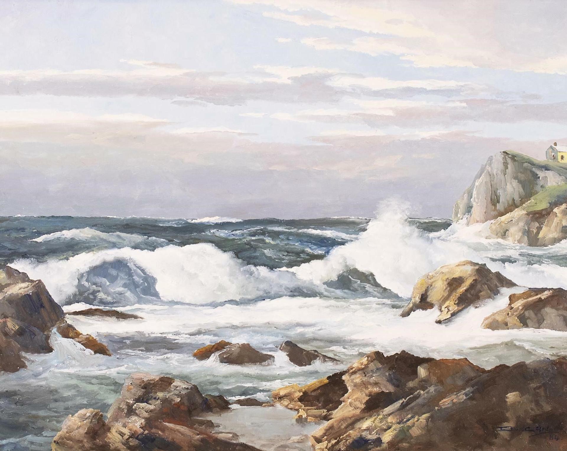 Duncan Mackinnon Crockford (1922-1991) - Storm Aftermath - Scene North Of Belle Cote Beach, N.S.; 1984