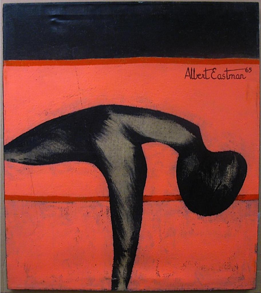 Albert Eastman (1918-1872) - Abstract With Pink, Black With Horizontal Red Stripes