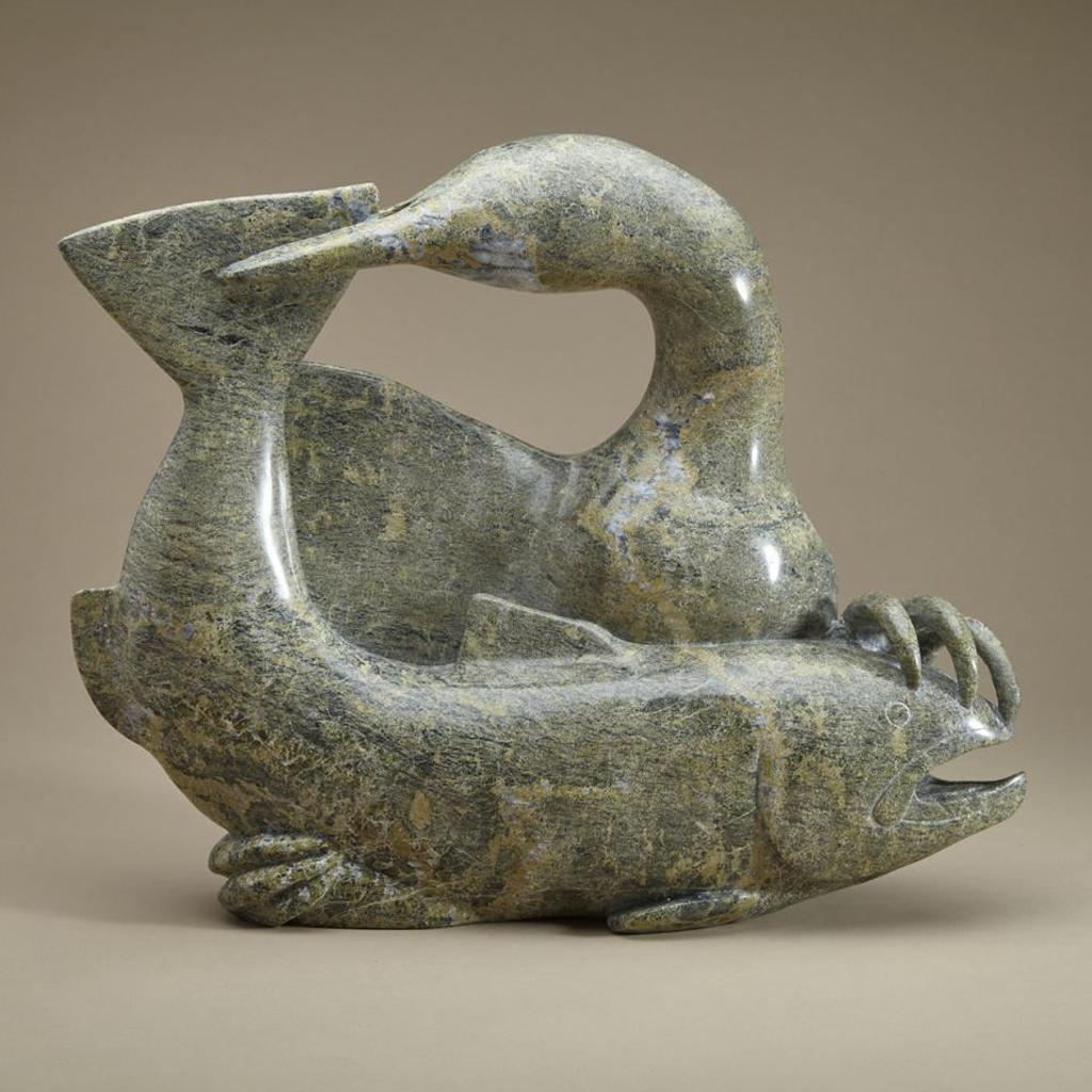 Pitseolak Niviaqsi (1947-2015) - Bird And Fish
