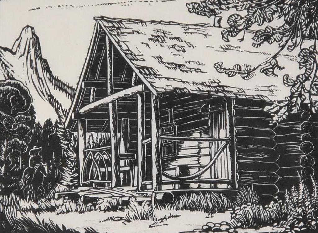 Margaret Dorothy Shelton (1915-1984) - Wardens Cabin At Athabasca Falls; 1972
