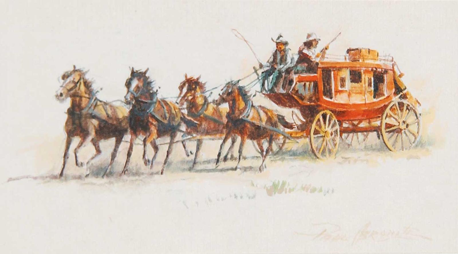 Paul Jr. Abram - Untitled - Orange Coach and Four Driving Left