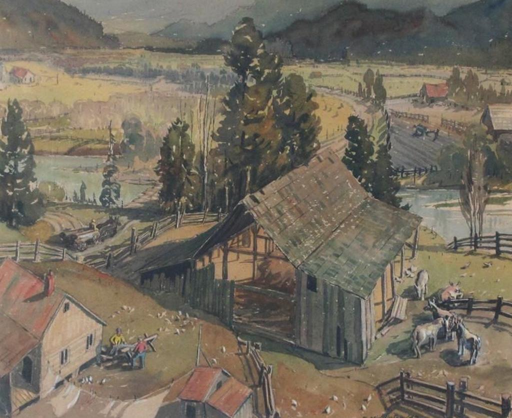 Bernard Middleton (1909-1996) - Farming Scene; 1942