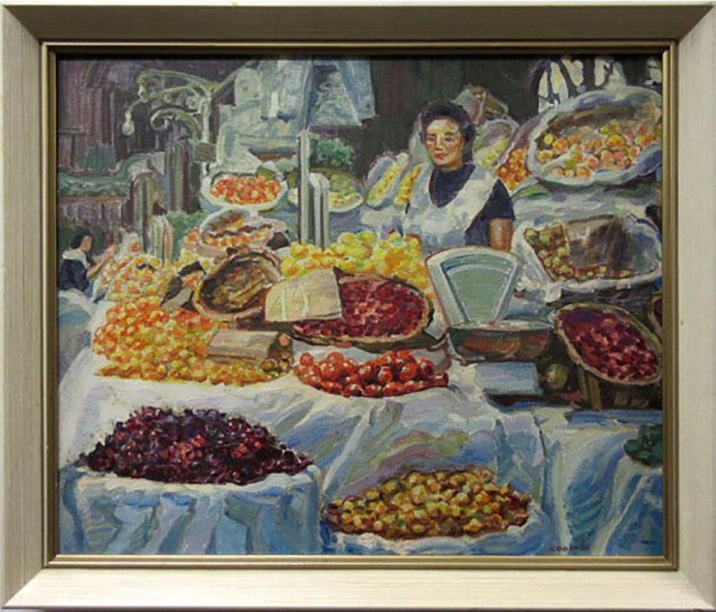 Edith Grace (Lawson) Coombs (1890-1986) - Market, Valcenia, Spain