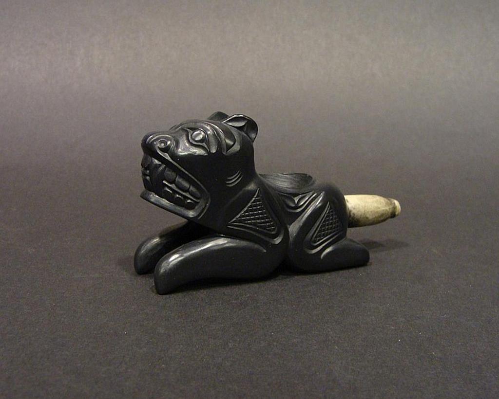 Glen Pollard (1957) - a carved argillite pipe in the form of Bear