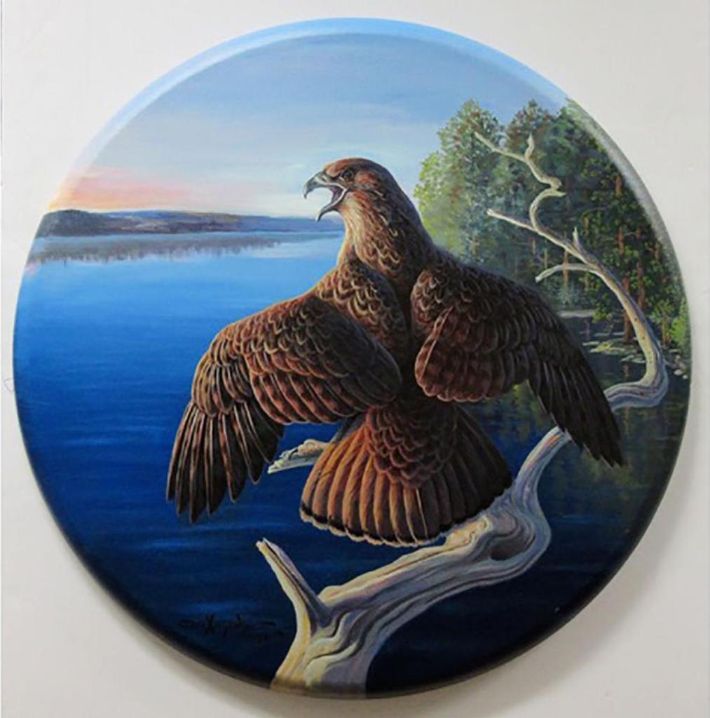 Don Ningewance (1948) - Untitled (Red Falcon)
